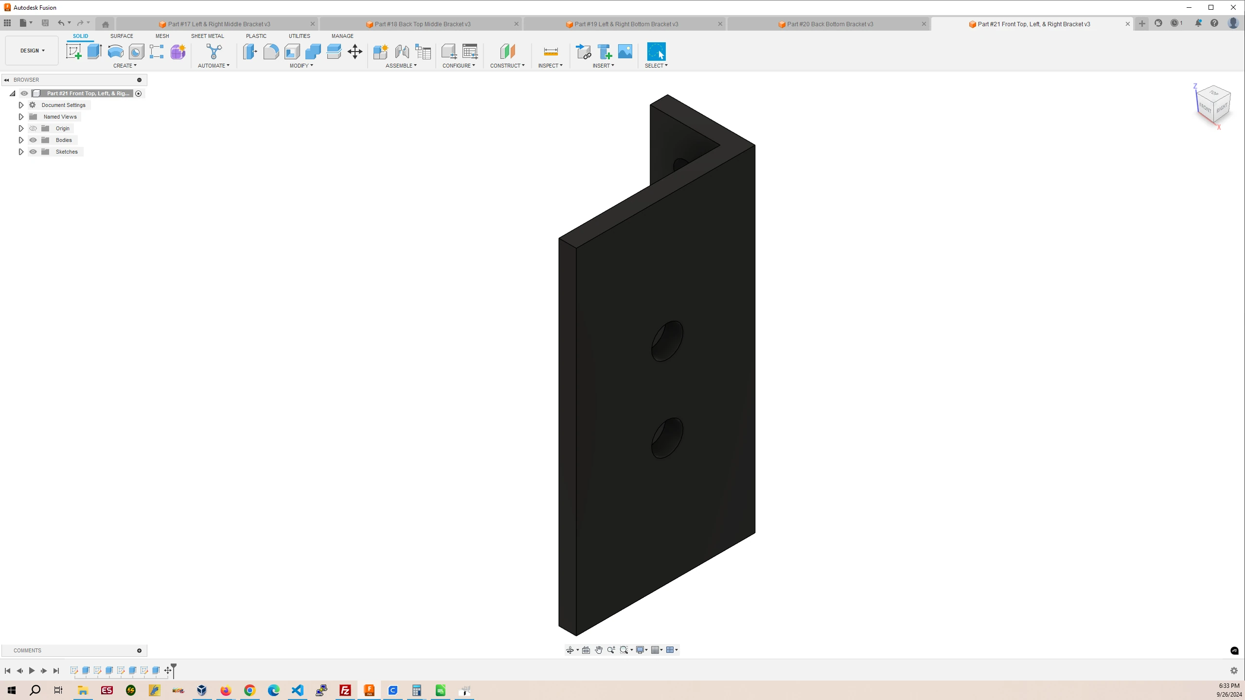 Front Top, Left & Right Bracket