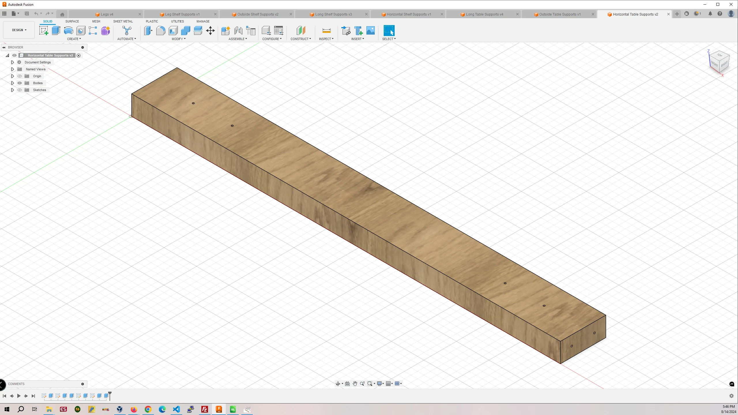 Horizontal Table Supports